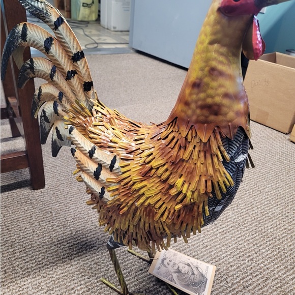 Colorful Iron Garden Rooster - Picture 4 of 4